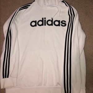 adidas black and white stripped hoodie